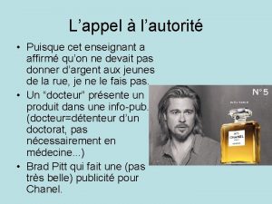 Lappel lautorit Puisque cet enseignant a affirm quon