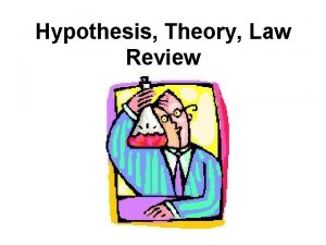 Hypothesis Theory Law Review Hypothesis A prediction based