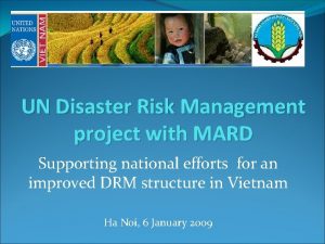 UN Disaster Risk Management project with MARD Supporting