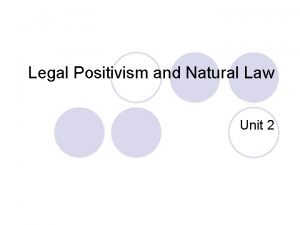 Legal Positivism and Natural Law Unit 2 John