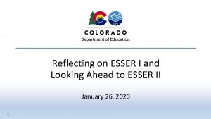 Reflecting on ESSER I and Looking Ahead to