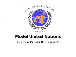 Model United Nations Position Papers Research Position Paper