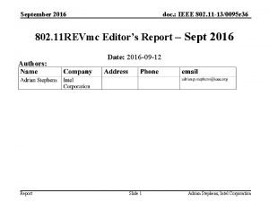 September 2016 doc IEEE 802 11 130095 r