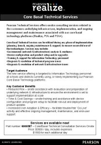 Core Basal Technical Services Pearson Technical Services offers