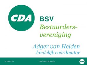 Adger van Helden landelijk cordinator 20 mei 2017