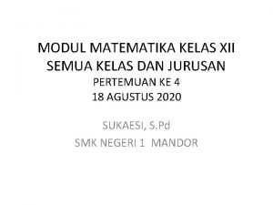 MODUL MATEMATIKA KELAS XII SEMUA KELAS DAN JURUSAN