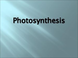 Photosynthesis Photosynthesis photo syn thesis light photo syn