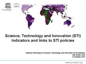 Science Technology and Innovation STI Indicators and links