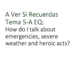 A Ver Si Recuerdas Tema 5 A EQ