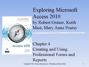 Exploring Microsoft Access 2010 INSERT BOOK COVER by