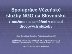Spoluprce Vzesk sluby NGO na Slovensku monosti a