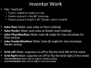 Inventor Work File work Sa Tube is mated