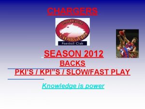 CHARGERS SEASON 2012 BACKS PKIS KPIS SLOWFAST PLAY