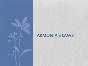 ARMONIAS LAWS Law 1 You shall not murder