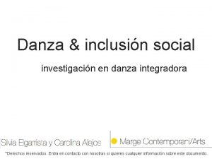 Danza inclusin social investigacin en danza integradora Derechos