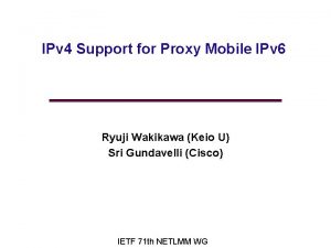 IPv 4 Support for Proxy Mobile IPv 6