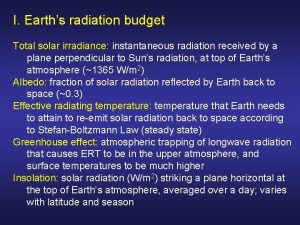 I Earths radiation budget Total solar irradiance instantaneous