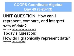 CCGPS Coordinate Algebra Day 49 3 20 13