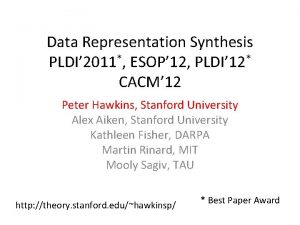 Data Representation Synthesis PLDI 2011 ESOP 12 PLDI