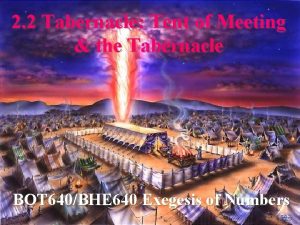 2 2 Tabernacle Tent of Meeting the Tabernacle