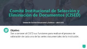 Comit Institucional de Seleccin y Eliminacin de Documentos