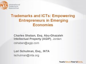 Trademarks and ICTs Empowering Entrepreneurs in Emerging Economies