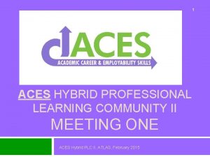1 ACES HYBRID PROFESSIONAL LEARNING COMMUNITY II MEETING