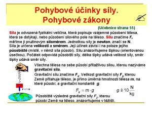 Pohybov inky sly Pohybov zkony Uebnice strana 55