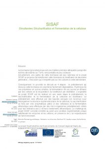 SISAF SImultanes SAccharification et Fermentation de la cellulose