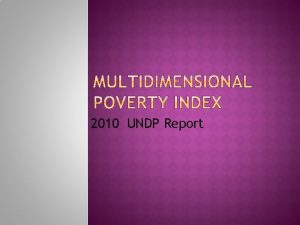 2010 UNDP Report The Oxford Poverty and Human