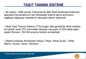 TAIT TANIMA SSTEM Bu sistem 1996 ylnda Trkiyede