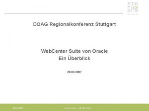 DOAG Regionalkonferenz Stuttgart Web Center Suite von Oracle