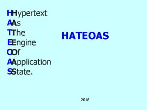 HHypertext AAs TThe EEngine OOf AApplication SState HATEOAS