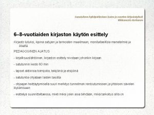 Sanataiteen hydyntminen lasten ja nuorten kirjastotyss Riikkamaria Korhonen