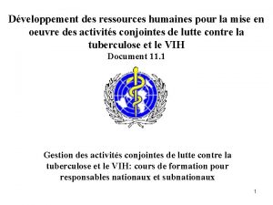 Dveloppement des ressources humaines pour la mise en