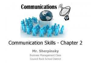 Communication Skills Chapter 2 Mr Sherpinsky Business Management