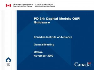 PD34 Capital Models OSFI Guidance Canadian Institute of