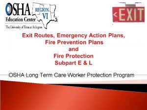 OSHA Long Term Care Worker Protection Program Define