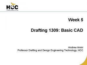 Week 5 Drafting 1309 Basic CAD Andrew Amini