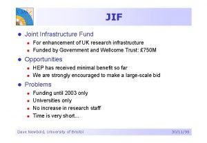 JIF l Joint Infrastructure Fund n n l