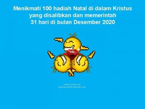 Menikmati 100 hadiah Natal di dalam Kristus yang