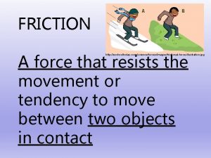 FRICTION A force that resists the movement or