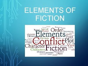 ELEMENTS OF FICTION SETTING The time place and