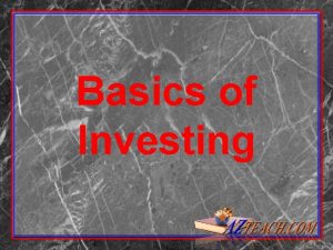 Basics of Investing Things To Do Before Investing