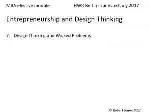 MBA elective module HWR Berlin June and July