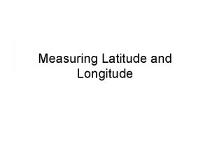 Measuring Latitude and Longitude Parallels of Latitude Imaginary
