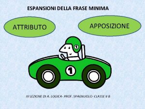 ESPANSIONI DELLA FRASE MINIMA ATTRIBUTO APPOSIZIONE IV LEZIONE