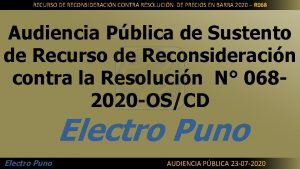 RECURSO DE RECONSIDERACIN CONTRA RESOLUCIN DE PRECIOS EN