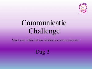 Communicatie Challenge Start met effectief en liefdevol communiceren
