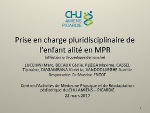 Prise en charge pluridisciplinaire de lenfant alit en